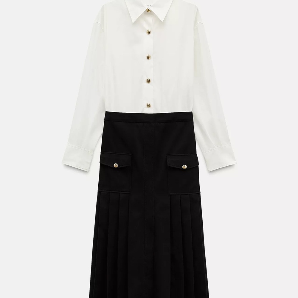 ZARA Elegant Black and White Women's Dress